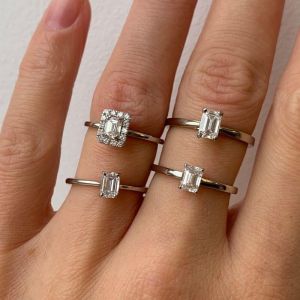 Emerald Cut Diamond Double Ring