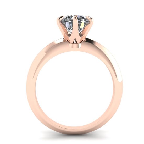 Round Diamond 6-prong engagement ring in Rose Gold,  Enlarge image 2