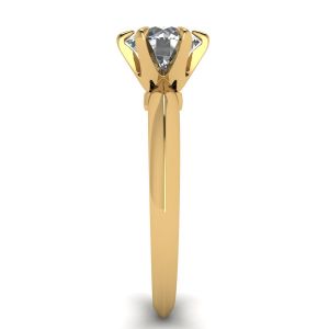 Round diamond 6-prong engagement ring in Yellow Gold - Photo 2