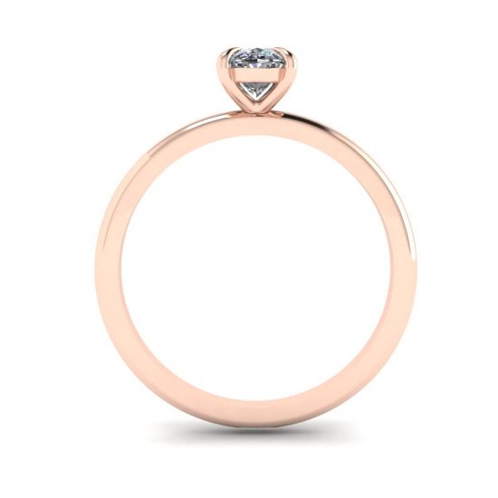 Classic Oval Diamond Solitaire Ring Rose Gold,  Enlarge image 2