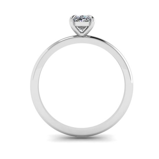 Classic Oval Diamond Solitaire Ring White Gold,  Enlarge image 2