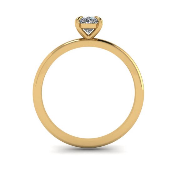 Classic Oval Diamond Solitaire Ring Yellow Gold,  Enlarge image 2