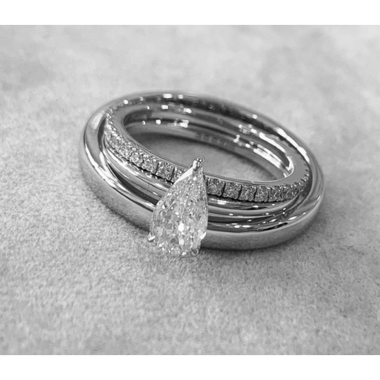 Classic Pear Diamond Solitaire Ring,  Enlarge image 2