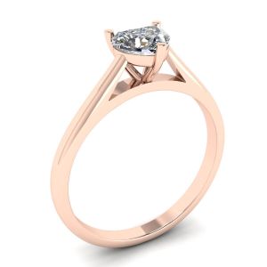 Classic Heart Diamond Solitaire Ring Rose Gold - Photo 3