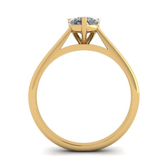 Classic Heart Diamond Solitaire Ring Yellow Gold,  Enlarge image 2