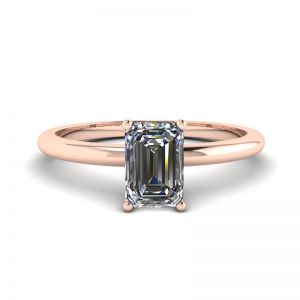 Emerald Cut Diamond Ring Rose Gold