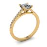 Princess Cut Scalloped Pave Engagement Ring Yellow Gold, Image 4