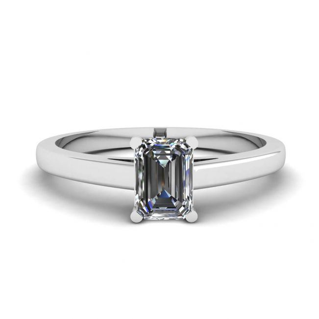 Classic Emerald Cut Diamond Solitaire Ring