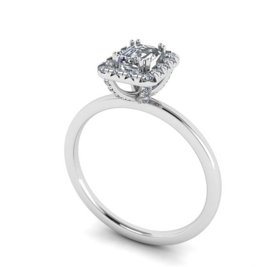 Oval Diamond Halo Halo Engagement Ring,  Enlarge image 2