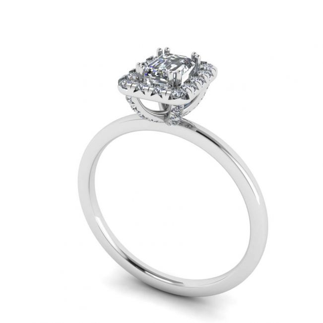 Oval Diamond Halo Halo Engagement Ring - Photo 1