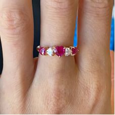 Heart-shaped Ruby and Diamond Ring