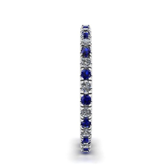 Riviera Pave Sapphire and Diamond Eternity Ring,  Enlarge image 3