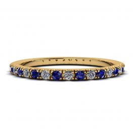 Riviera Pave Sapphire and Diamond Eternity Ring  Style Yellow Gold