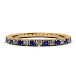 Riviera Pave Sapphire and Diamond Eternity Ring  Style Yellow Gold