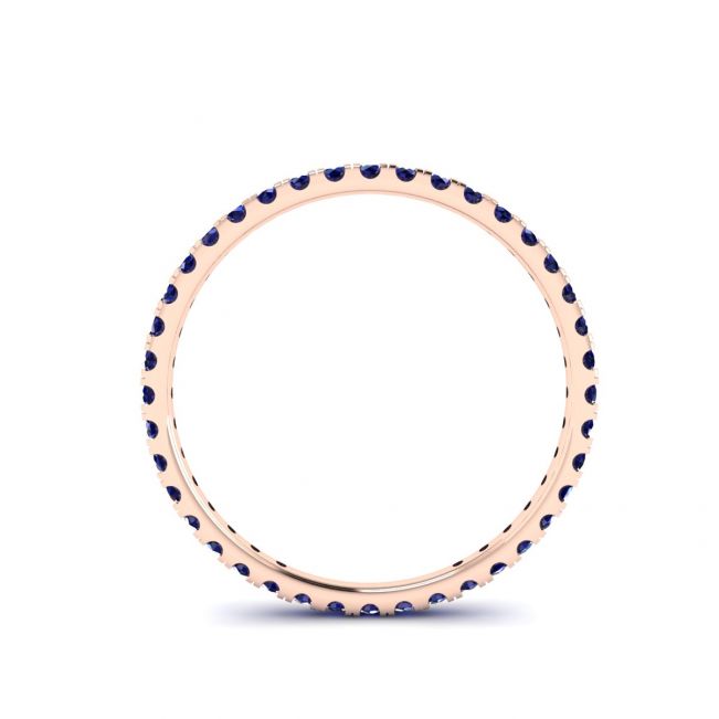 Riviera Pave Sapphire Eternity Ring Rose Gold - Photo 1