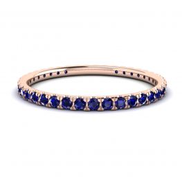 Riviera Pave Sapphire Eternity Ring Rose Gold