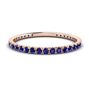 Riviera Pave Sapphire Eternity Ring Rose Gold