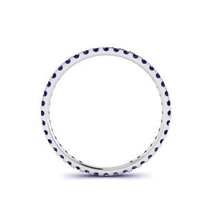 Riviera Pave Sapphire Eternity Ring White Gold - Photo 1