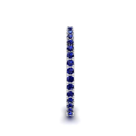 Riviera Pave Sapphire Eternity Ring White Gold, More Image 1