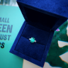 Oval Emerald with Side Pear Diamond Ring, Image 5
