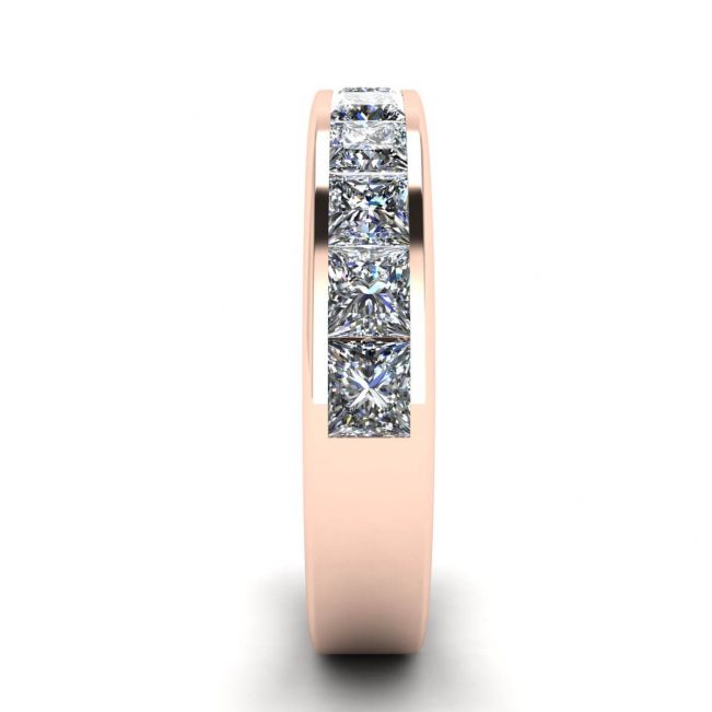 Eternity Princess Cut Diamond Ring Rose Gold - Photo 2