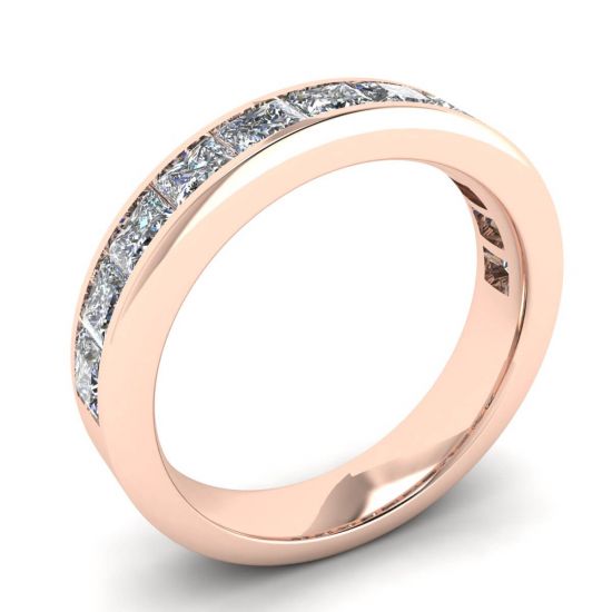 Eternity Princess Cut Diamond Ring Rose Gold,  Enlarge image 4