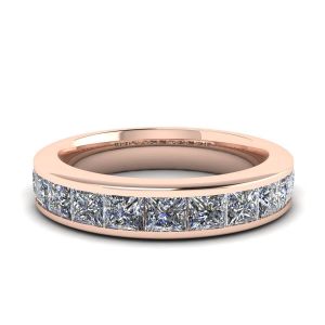 Eternity Princess Cut Diamond Ring Rose Gold
