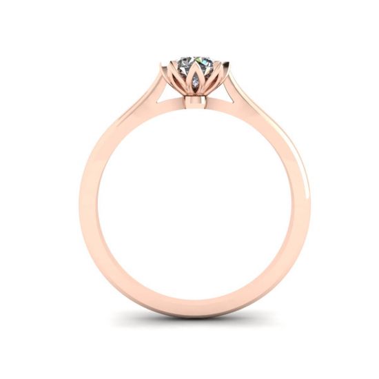 Lotus Diamond Engagement Ring Rose Gold,  Enlarge image 2