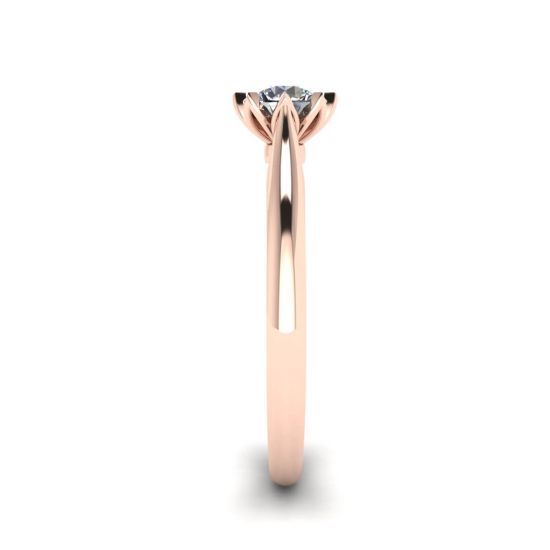 Lotus Diamond Engagement Ring Rose Gold,  Enlarge image 3