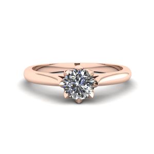 Lotus Diamond Engagement Ring Rose Gold