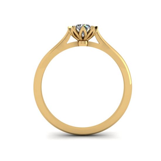 Lotus Diamond Engagement Ring Yellow Gold,  Enlarge image 2