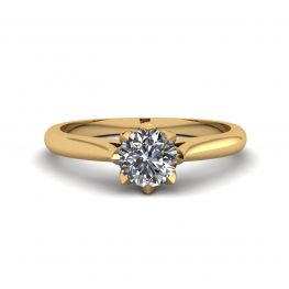 Lotus Diamond Engagement Ring Yellow Gold