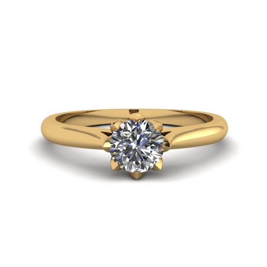 Lotus Diamond Engagement Ring Yellow Gold