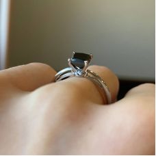 Square Black Diamond Ring