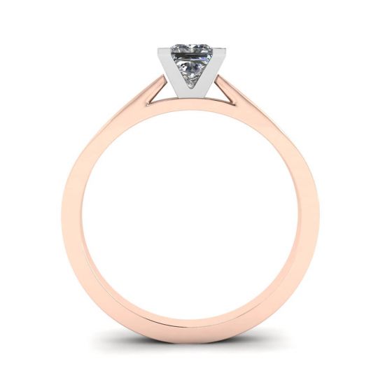 Square Diamond Ring in White and Rose Gold,  Enlarge image 2