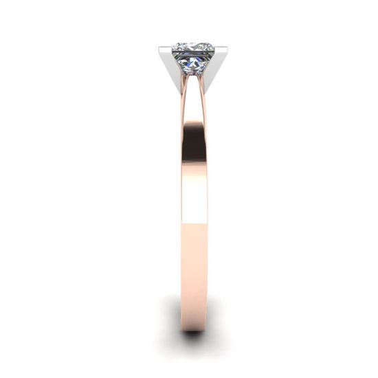 Square Diamond Ring in White and Rose Gold,  Enlarge image 3