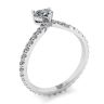 Small Heart Diamond and Pave Ring White Gold, Image 4