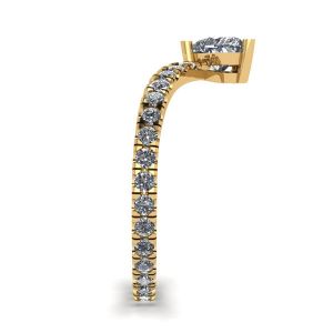 Small Heart Diamond and Pave Ring Yellow Gold - Photo 2