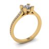 Designer Ring with Round Diamond and Pave in 18K Yellow gold, Image 4