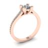 Designer Ring with Round Diamond and Pave Rose Gold, Image 4