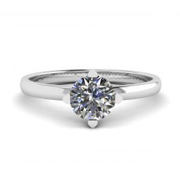 Reversed Prong Style Round Diamond Ring