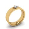 Flat Wedding Ring with a Diamond Yellow Gold, Image 4