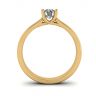 Crossing Prongs Ring with Round Diamond 18K Yellow Gold, Image 2