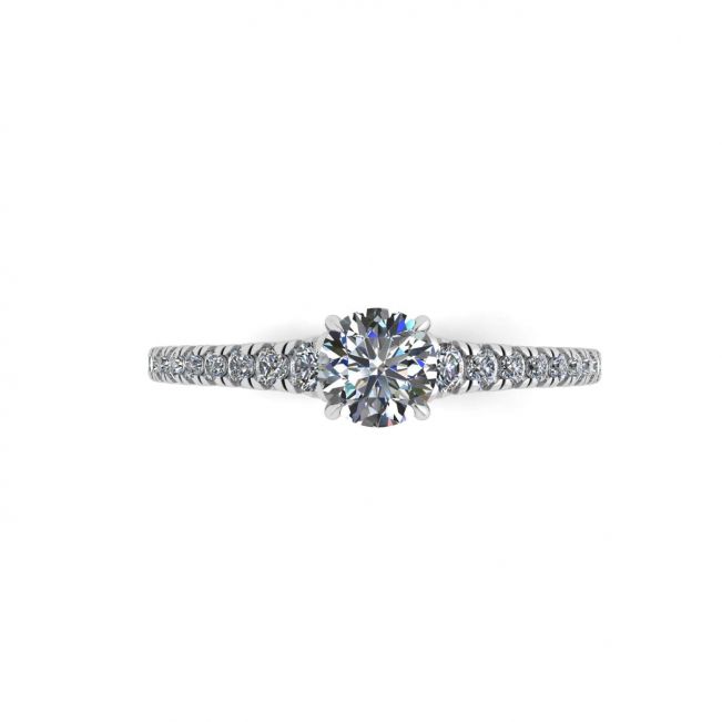 Diamond ring with side pave