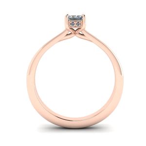 Emerald Cut Diamond Ring with Hidden Pave Rose Gold - Photo 1