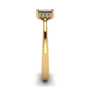 Emerald Cut Diamond Ring with Hidden Pave Yellow Gold - Photo 2