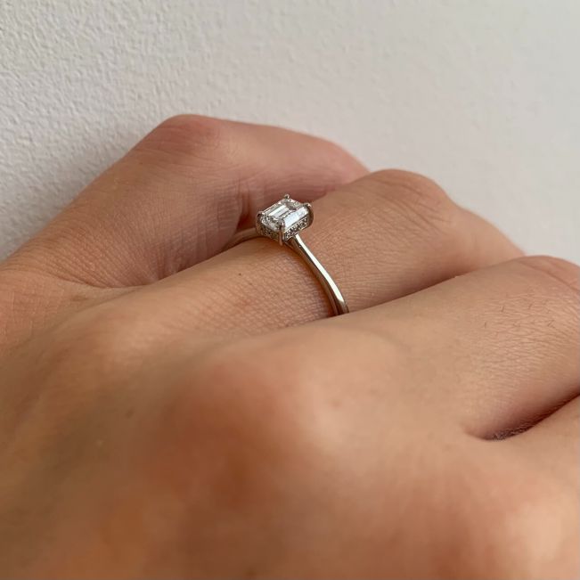 Emerald Cut Diamond Ring with Hidden Pave - Photo 4