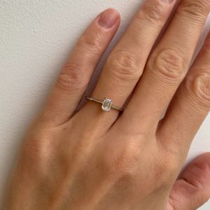 Emerald Cut Diamond Ring with Hidden Pave Rose Gold - Photo 5