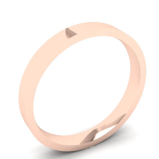 Flat 3 mm Wedding Ring in 18K Rose Gold,  Enlarge image 4