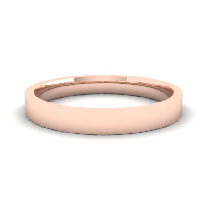 Flat 3 mm Wedding Ring in 18K Rose Gold